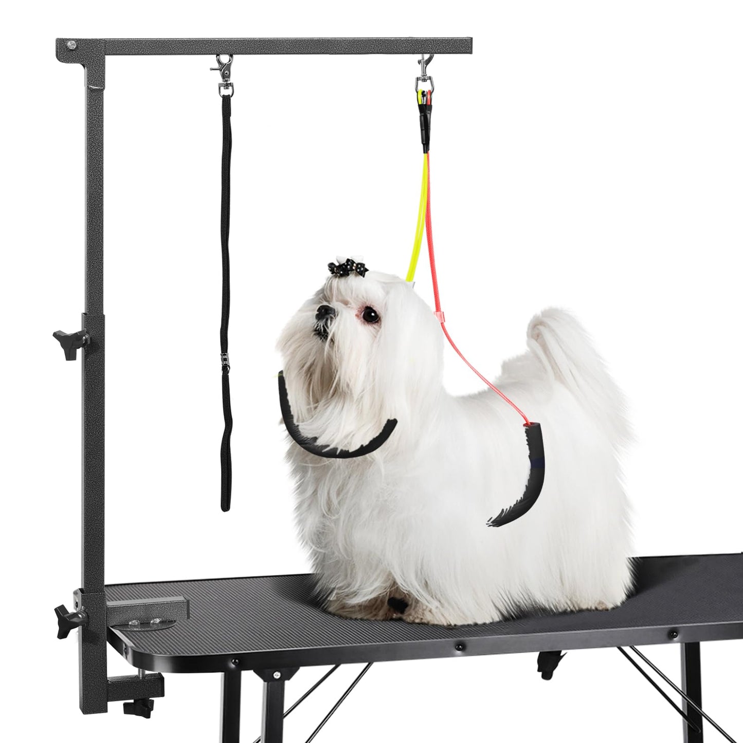 Urban Deco Pet Grooming Arm with Clamp Innovative Portable Two Grooming Arms - 33.5 inch Height Adjustable,Dog Grooming Loop and No Sit Haunch Holder for Large and Small Dogs,Cats